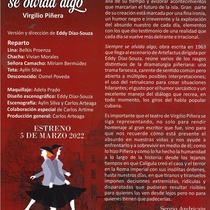 Postcard for the theatrical production, Siempre se olvida algo