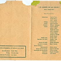 Program for the theatrical production, El camino de las balas