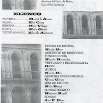 Program for the theatrical production, Las pericas