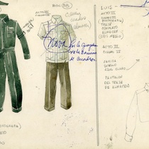 Costume designs for the theatrical production, "Aire frío"