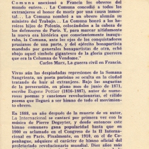 Program for the theatrical production, Los días de la Comuna