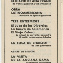 Program for the theatrical production, Mulato