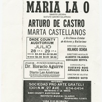 Playbill for the production, "María la O"