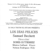 Program for the production, "Los días felices"