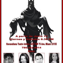 Postcard for the theatrical production, Corona de amor y muerte