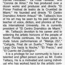 Tribute to Evelio Taillacq