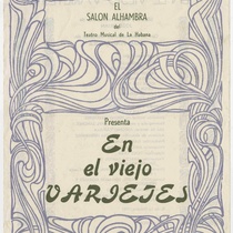 Program for the production, "En el viejo varietés (Teatro Musical de La Habana)