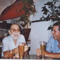 Photograph of Abelardo Estorino and Reinaldo Montero at Estorino's home, Havana