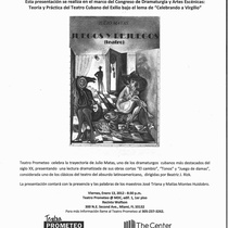 Flyer for the Reading, "Juegos y rejuegos"