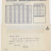 Handwritten envelope by Matías Montes Huidobro