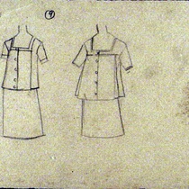 Costume design drawings for the theatrical production, Un tranvía llamado deseo