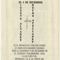 Playbill for the concert, "Elio Roca"