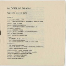 Program for the production, "La corte de faraón" (Teatro Musical de La Habana)