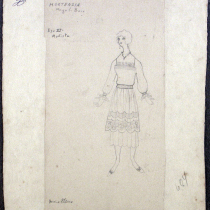 Costume design for Hortensia in the theatrical production, Las vacas gordas