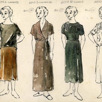 Costume designs for the theatrical production, "Aire frío"