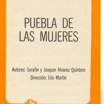 Program for the theatrical production, Puebla de las mujeres