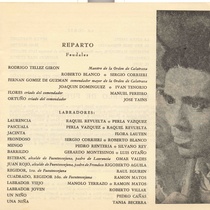 Program for the theatrical production, "Fuenteovejuna"