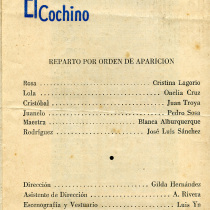 Program for the production, "El robo del cochino"