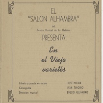 Program for the production, "En el viejo varietés (Teatro Musical de La Habana)