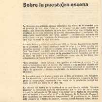 Program for the theatrical production, La noche de los asesinos