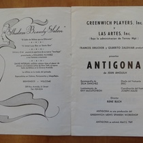 Program for the theatrical production, Antígona (New York, 1969)