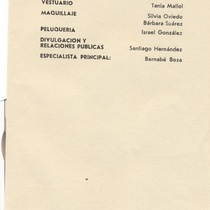 Program for the theatrical production, El caso de los libros que nadie solicita