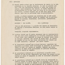 Record of the assembly, "Alianza de Teatros en Español"