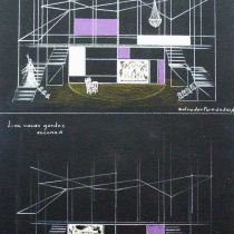 Set design for the theatrical production, Las vacas gordas