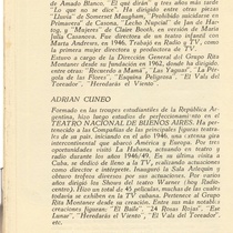 Program for the theatrical production, Hotel de libre cambio