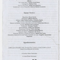 Program for the theatrical production, Las lamentaciones de Obba Yurú