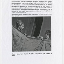 Press note for the production, "Matrimonio blanco"