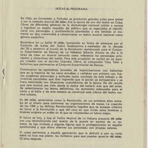 Program for the production, "Mi Solar" (Teatro Musical de La Habana)