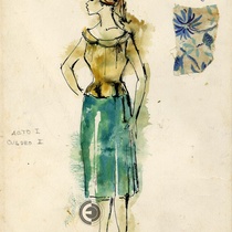 Costume designs for the theatrical production, "Aire frío"