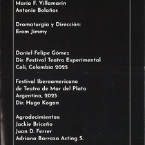 Program for the theatrical production, A puerta cerrada