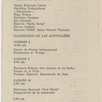 Program for the production, III Festival Nacional Rita Montaner