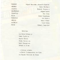 Program for the theatrical production, La Celestina