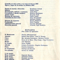 Program for the theatrical production, El fantasmón de Aravaca