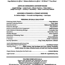 Program for the theatrical production, La tía Julia y el escribidor