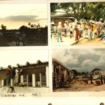 Photographs of the East Coast-West Coast Teatro Brigade doing construction work