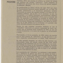 Program for the production, "Bartolo tenía una falta (Teatro Musical de La Habana)