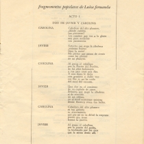 Program for the production, "Luisa Fernanda"