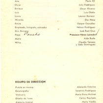 Program for the theatrical production, Aire frío