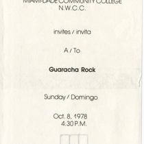 Invitation for the production, "Guaracha Rock"