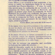 Program for the theatrical production, Los días de la Comuna