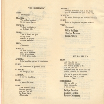 Program for the theatrical production, Las vacas gordas