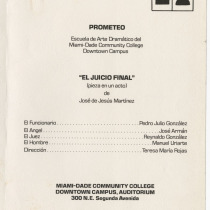 Program for the production, "El juicio final"