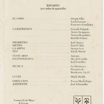 Program for the production, "Prometeo"