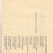 Program for the theatrical productions, "El cuento del zoológico" y "La muerte de Bessie Smith"