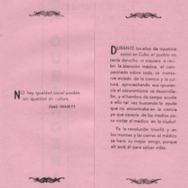 Program for the theatrical production, La curandera 