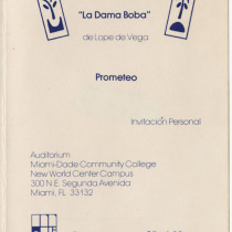 Invitation for the production, "La dama boba"